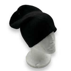 NEW On 34th Black Beanie Hat Macy's Wool Knit Neutral Winter Goth Minimalist